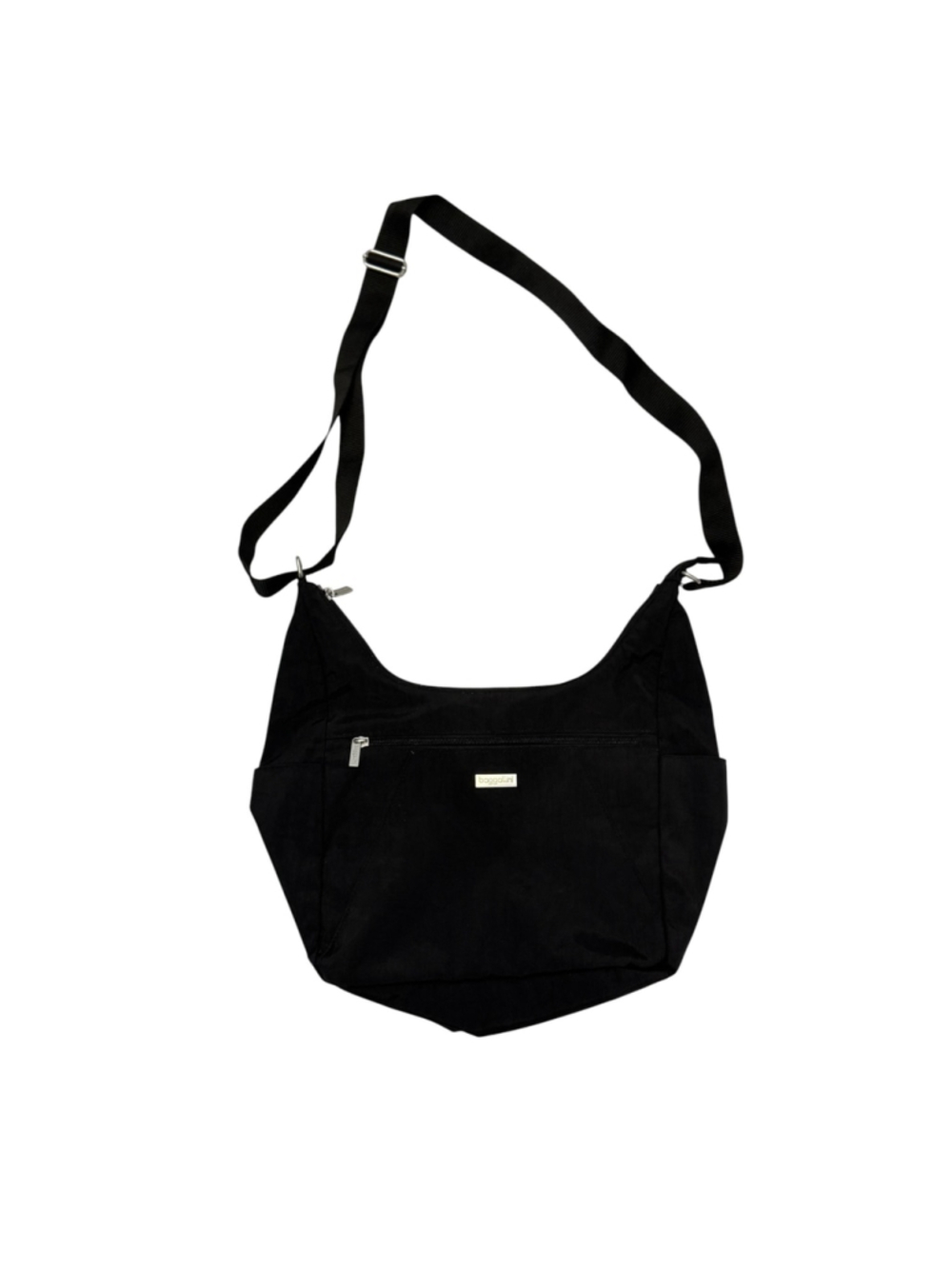 Baggallini Black Nylon Crossbody Shoulder Bag Hobo Travel Purse Adjustable Strap - Picture 3 of 8